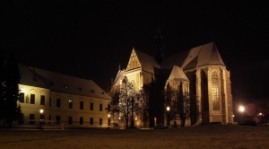 Brněnský kostel v noci